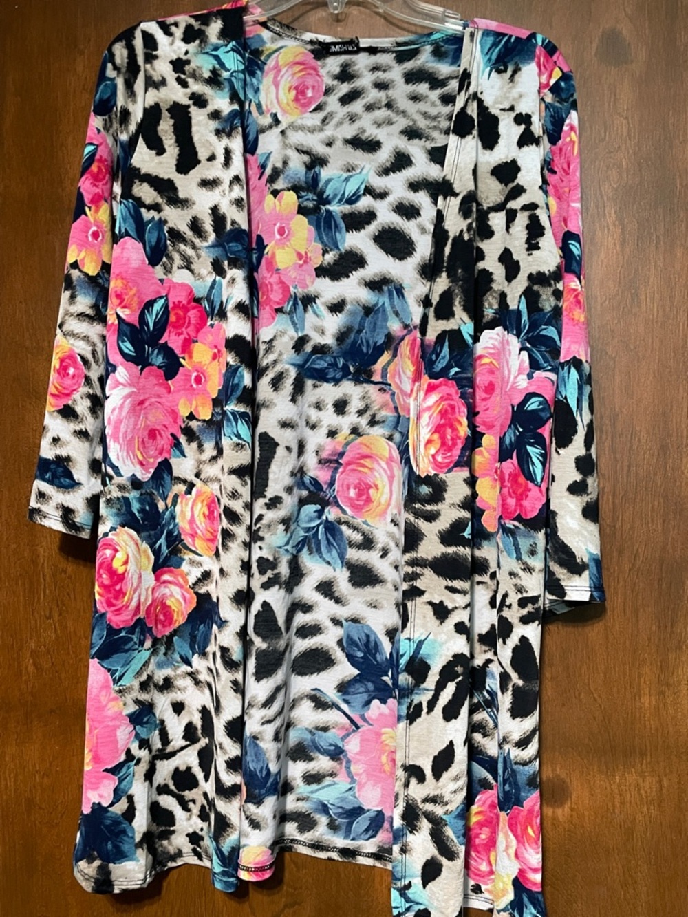 HEIMISH USA Floral Pink Blue Leopard Print Swim Coverup